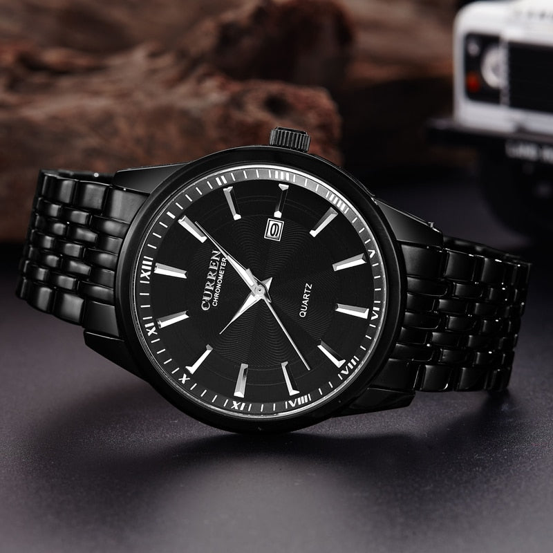 YSYH New Watches Fashion Simple style Calendar Casual Business Men Wristwatch Full Steel Quartz Male Clock Waterproof Watch