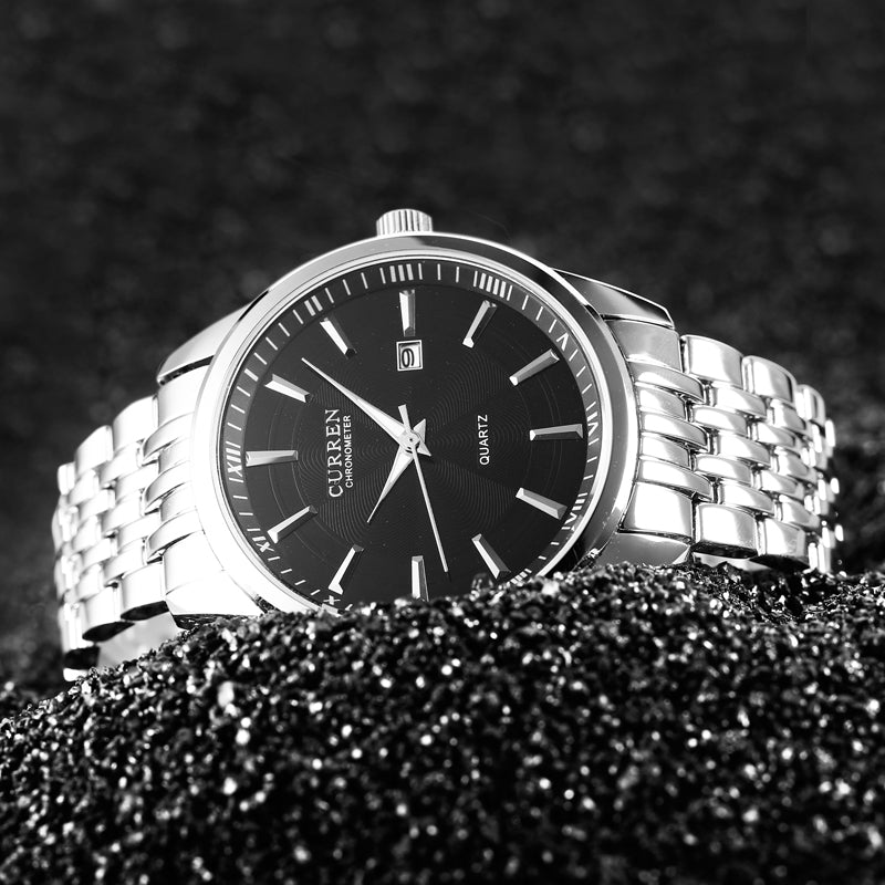 YSYH New Watches Fashion Simple style Calendar Casual Business Men Wristwatch Full Steel Quartz Male Clock Waterproof Watch