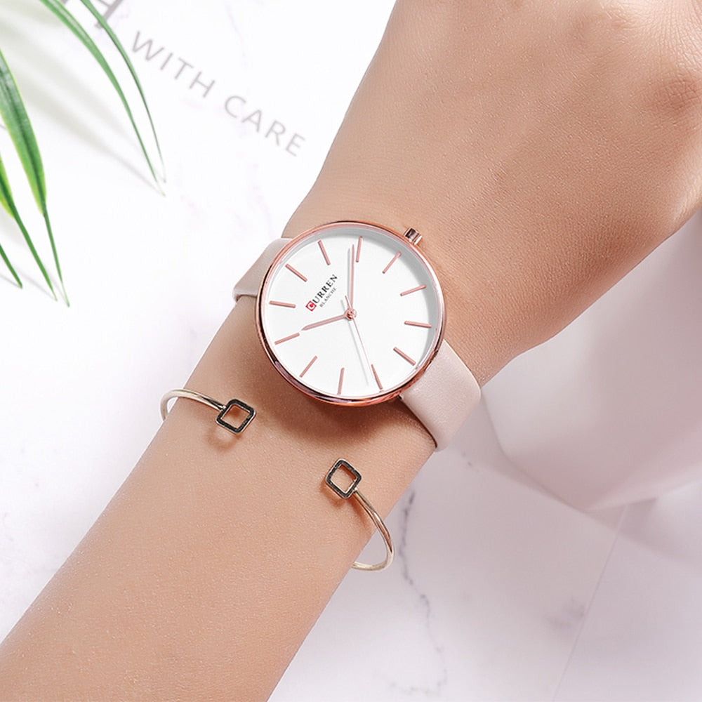 YSYH Simple Leather Analog Quartz Women's Watch Montre Femme Clock Dress Ladies Wrist Watches Female Fashion Casual Clock