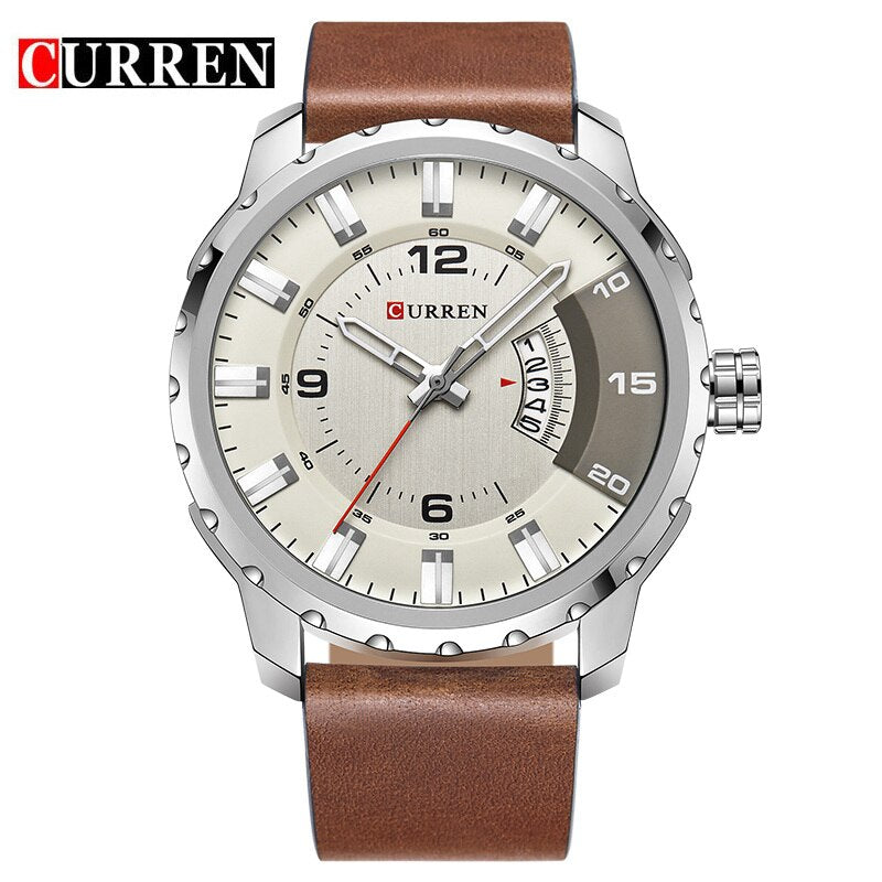 YSYH Men Sports Watches  Dial Calendar Quartz Male Clock Leather Strap  Watches Montre