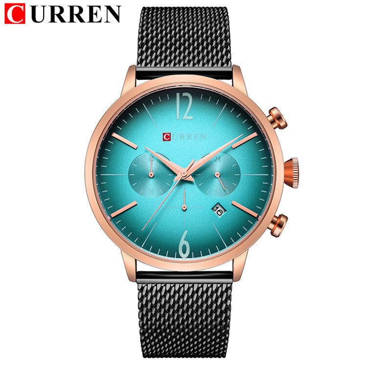 YSYH Mens Sport Watches Creative Design Chronograph Quartz Wristwatch Steel Band Date Clock