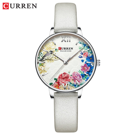 YSYH White Leather Watch for Women Watches Fashion Flower Quartz Wristwatch Female Clock Reloj Mujer Charms Ladies Gift