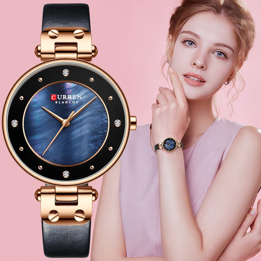 YSYH Women Watches Reloj Mujer Luxury Leather Strap Wristwatch for Women Blue Clock Stylish Quartz Ladies Watch