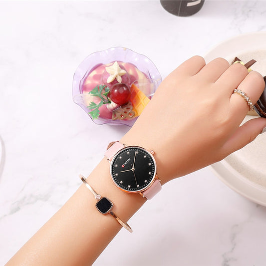 YSYH Womens Watches Charming Rhinestone Analog Quartz Wristwatch with Leather Ladies Gift Watch Female Clock bayan kol saati