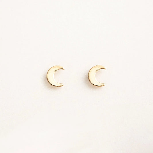 Crescent Moon Stud Earrings