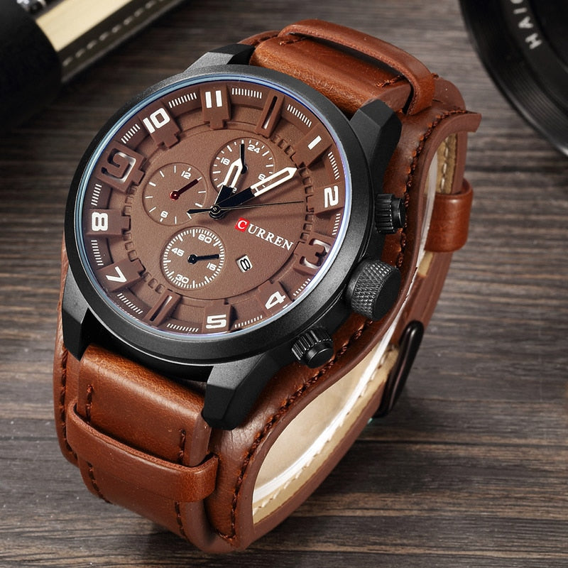 YSYH Army Military Quartz  Luxury Leather Men Watch Casual Sport Male Clock Watch