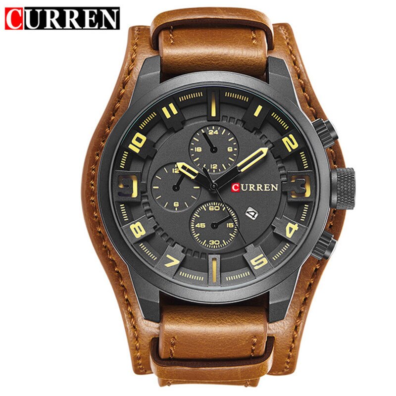 YSYH Army Military Quartz  Luxury Leather Men Watch Casual Sport Male Clock Watch