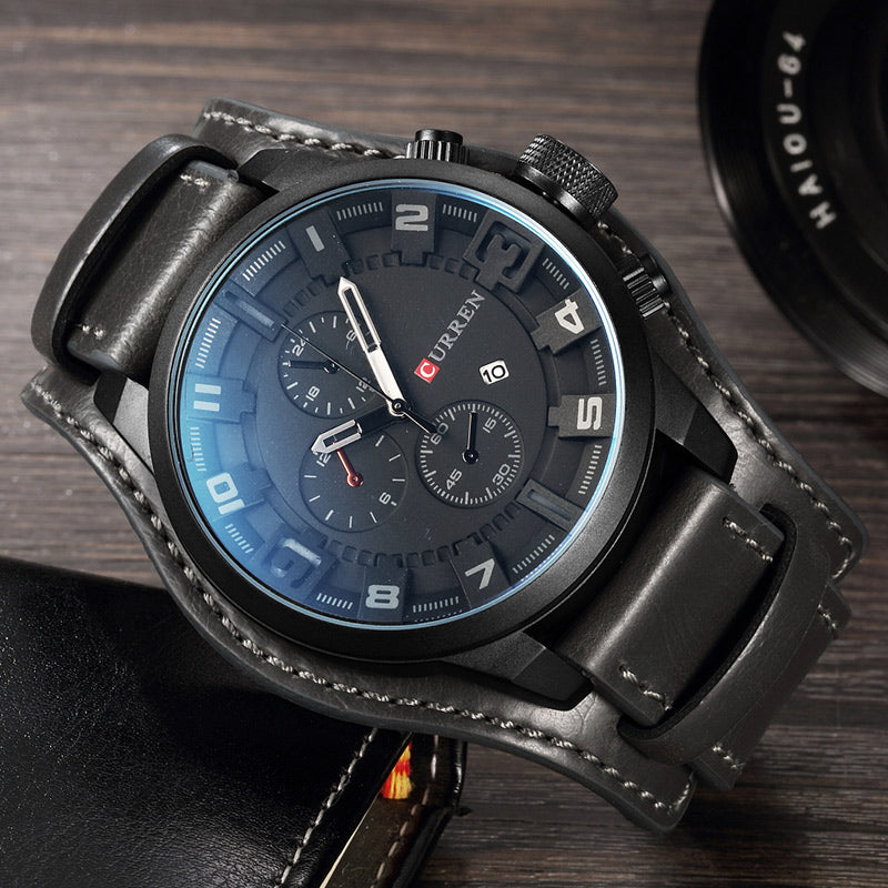 YSYH Army Military Quartz  Luxury Leather Men Watch Casual Sport Male Clock Watch