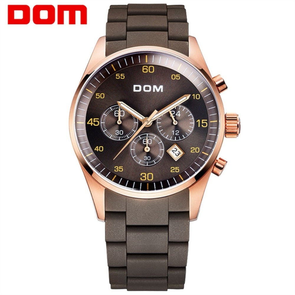 YSYH Men's Watch Calendar Week Show Waterproof Luminous Quartz Watch Men High Quality Movement Clock Gold