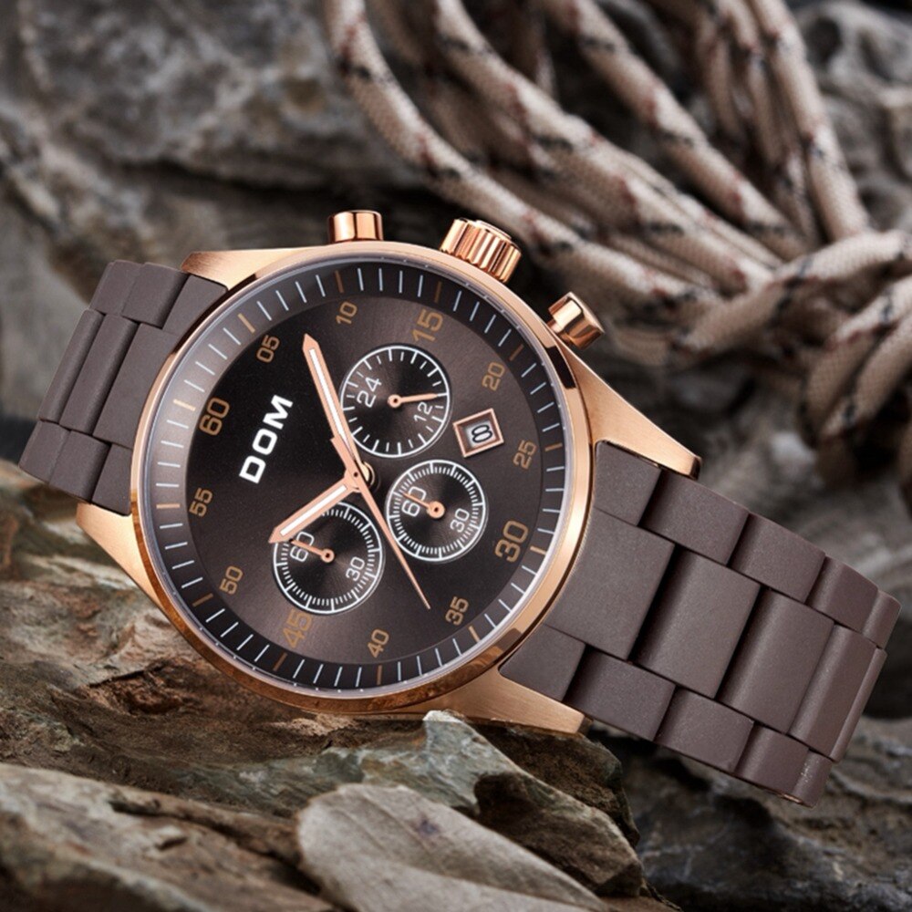 YSYH Men's Watch Calendar Week Show Waterproof Luminous Quartz Watch Men High Quality Movement Clock Gold