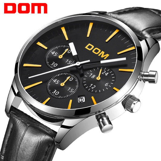 YSYH Luxury Men's Black Watch Casual Watches Man Waterproof Sports Quartz Wrist Watch Male Fashion Clock Relojes Hombre