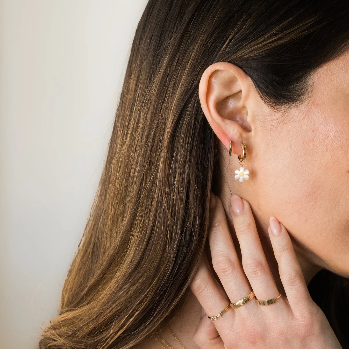 Daisy Hoop Earrings