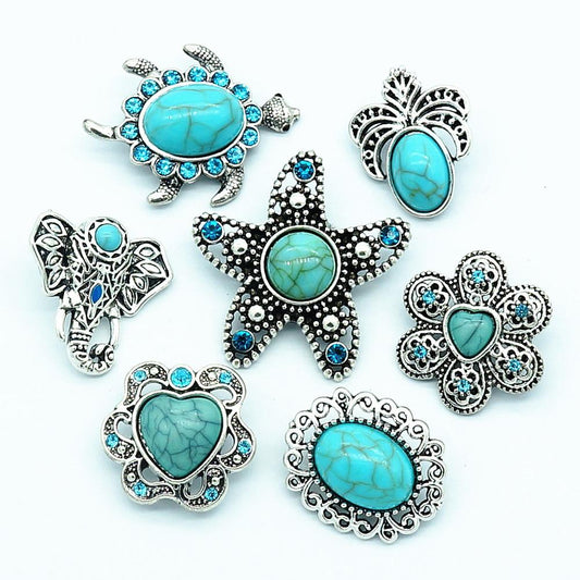 Turquoises tortoise Starfish Flowers elephant bracelet-Eearrings-Rossny