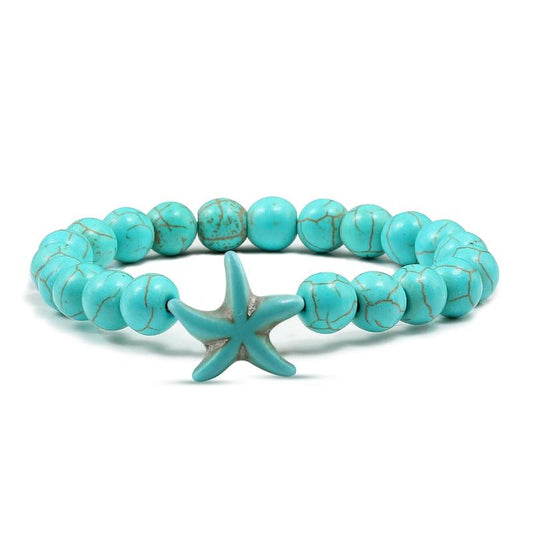 Starfish Turquoises Beaded Bangles Bracelets-Bracelet-Rossny