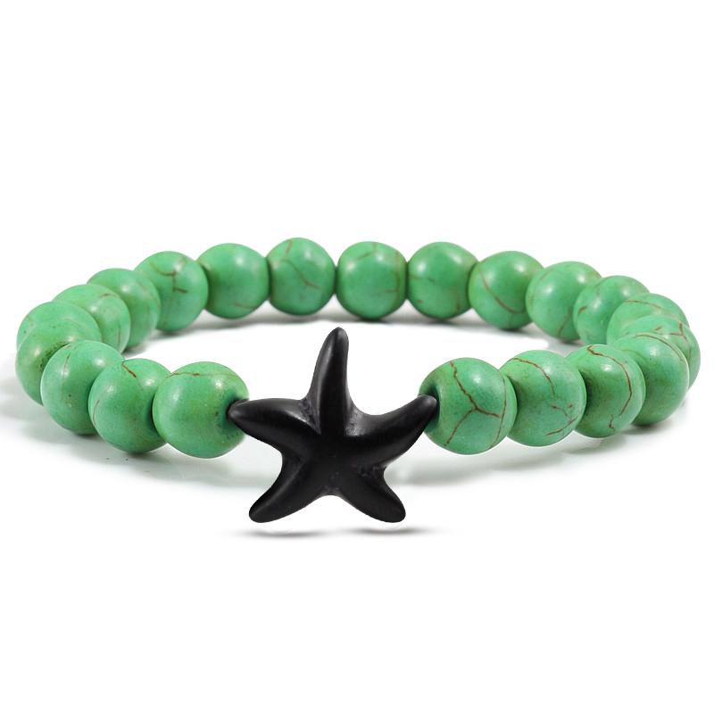 Starfish Turquoises Beaded Bangles Bracelets-Bracelet-Rossny