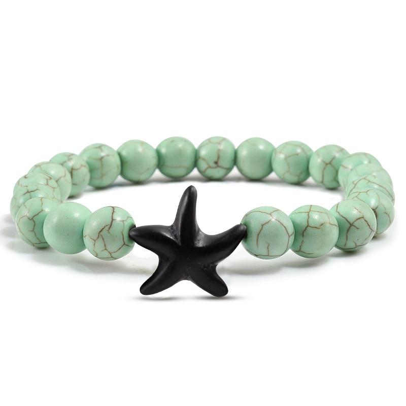 Starfish Turquoises Beaded Bangles Bracelets-Bracelet-Rossny