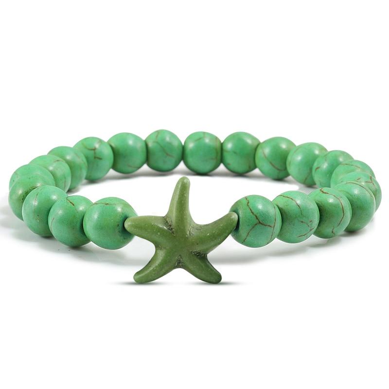 Starfish Turquoises Beaded Bangles Bracelets-Bracelet-Rossny