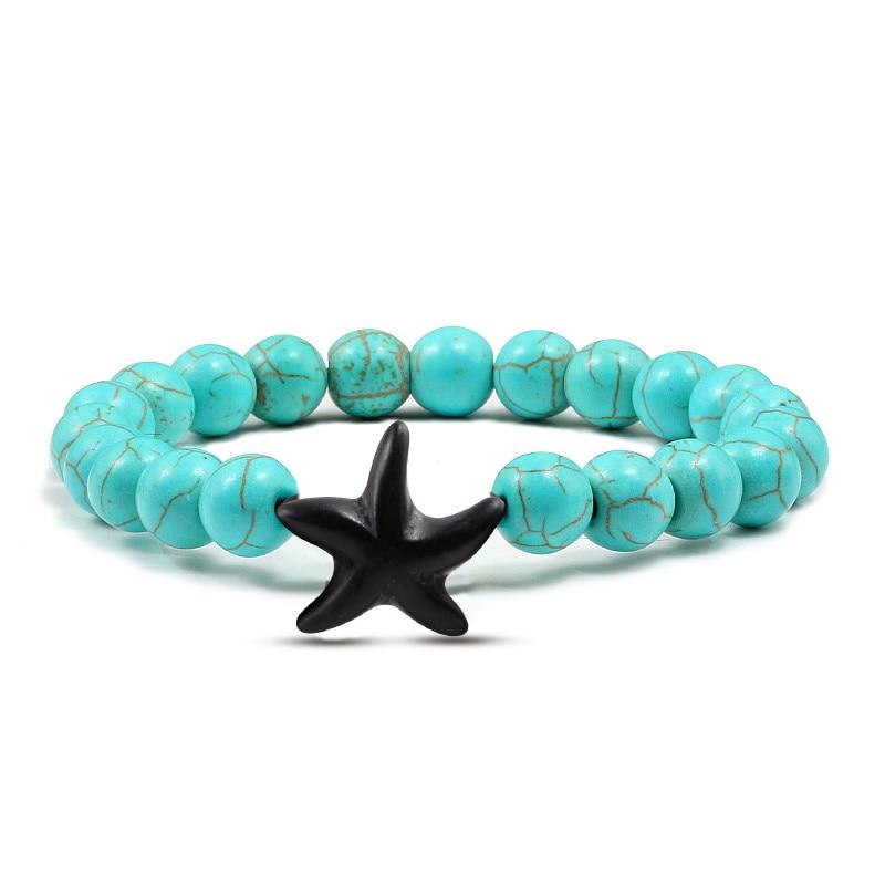 Starfish Turquoises Beaded Bangles Bracelets-Bracelet-Rossny