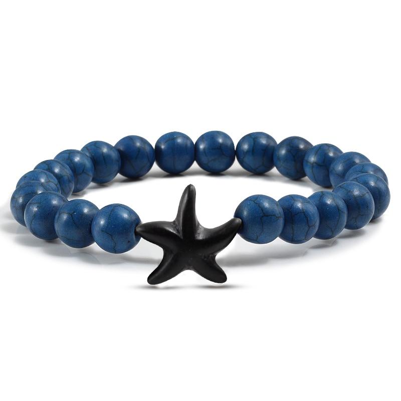 Starfish Turquoises Beaded Bangles Bracelets-Bracelet-Rossny