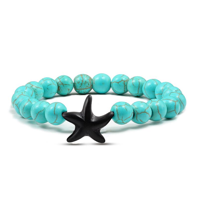 Starfish Turquoises Beaded Bangles Bracelets-Bracelet-Rossny