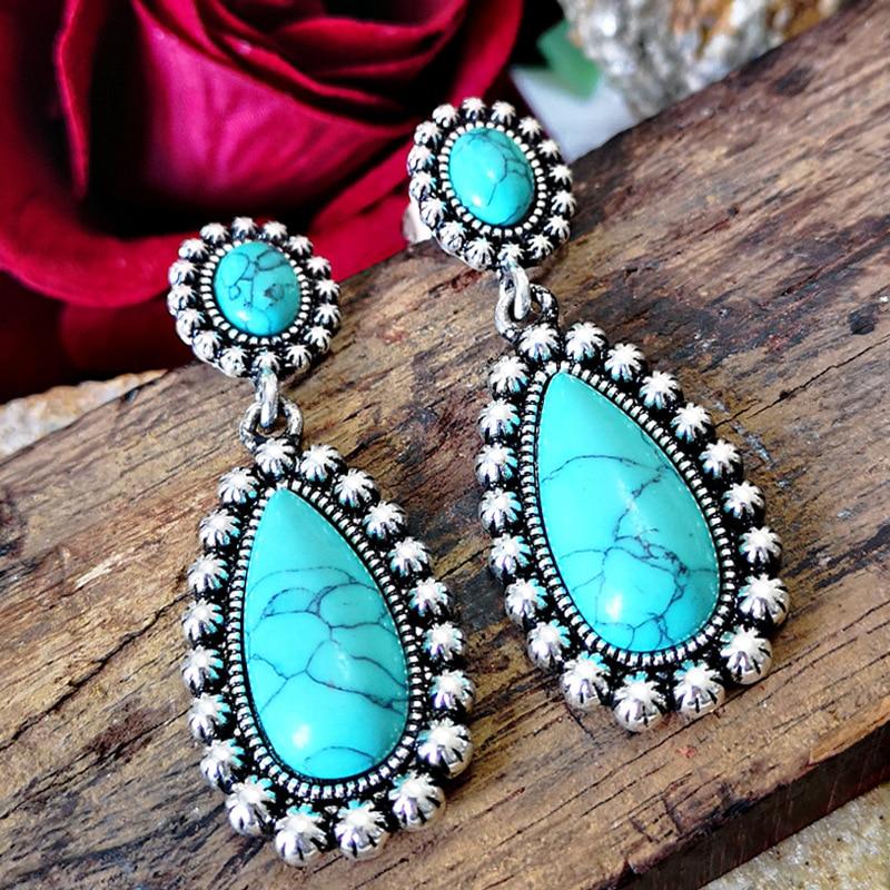 vintage turquoise silver earrings jewelry