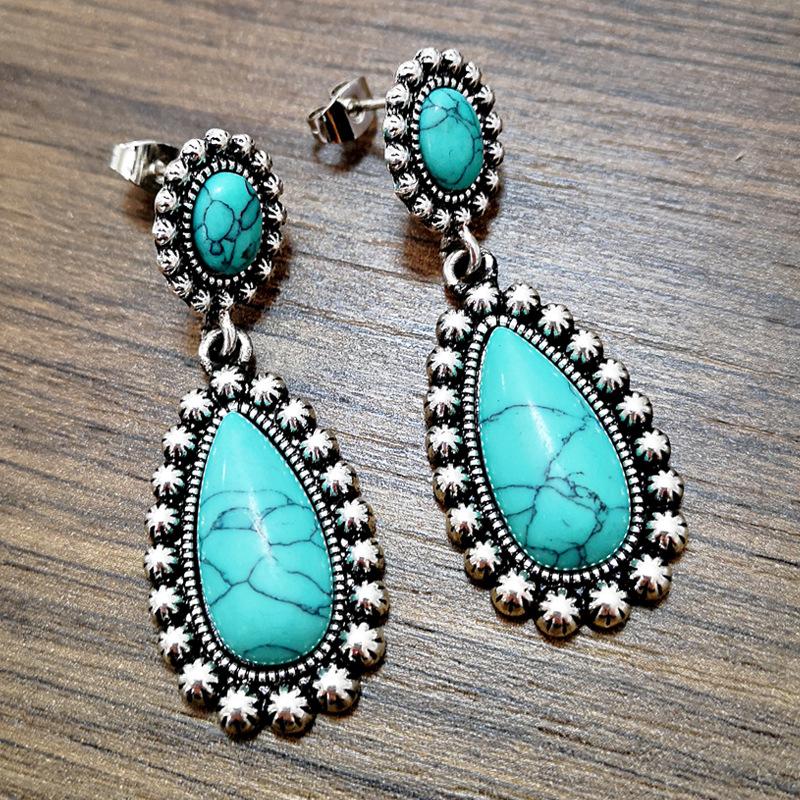 vintage turquoise silver earrings jewelry
