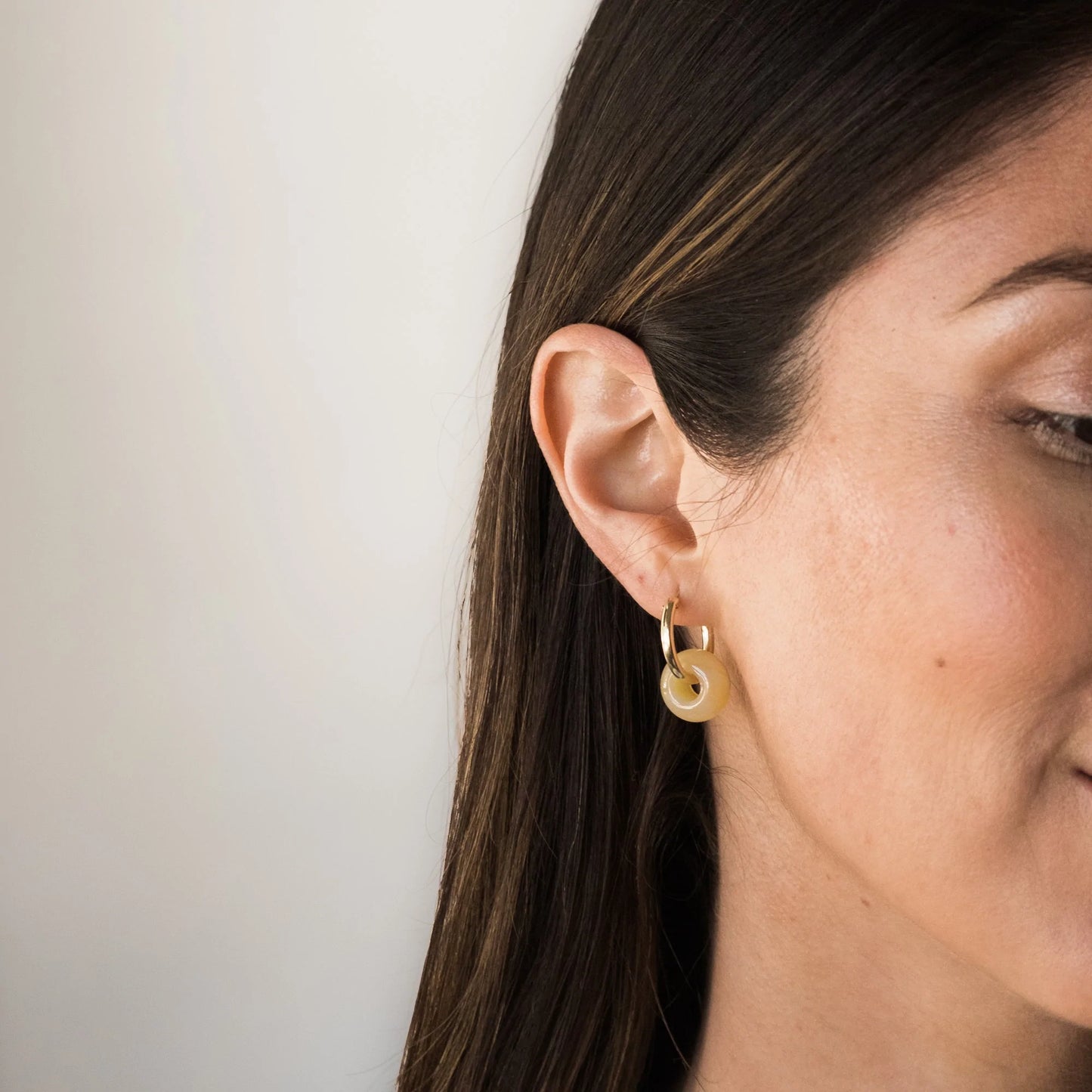 Gemstone Hoop Earrings