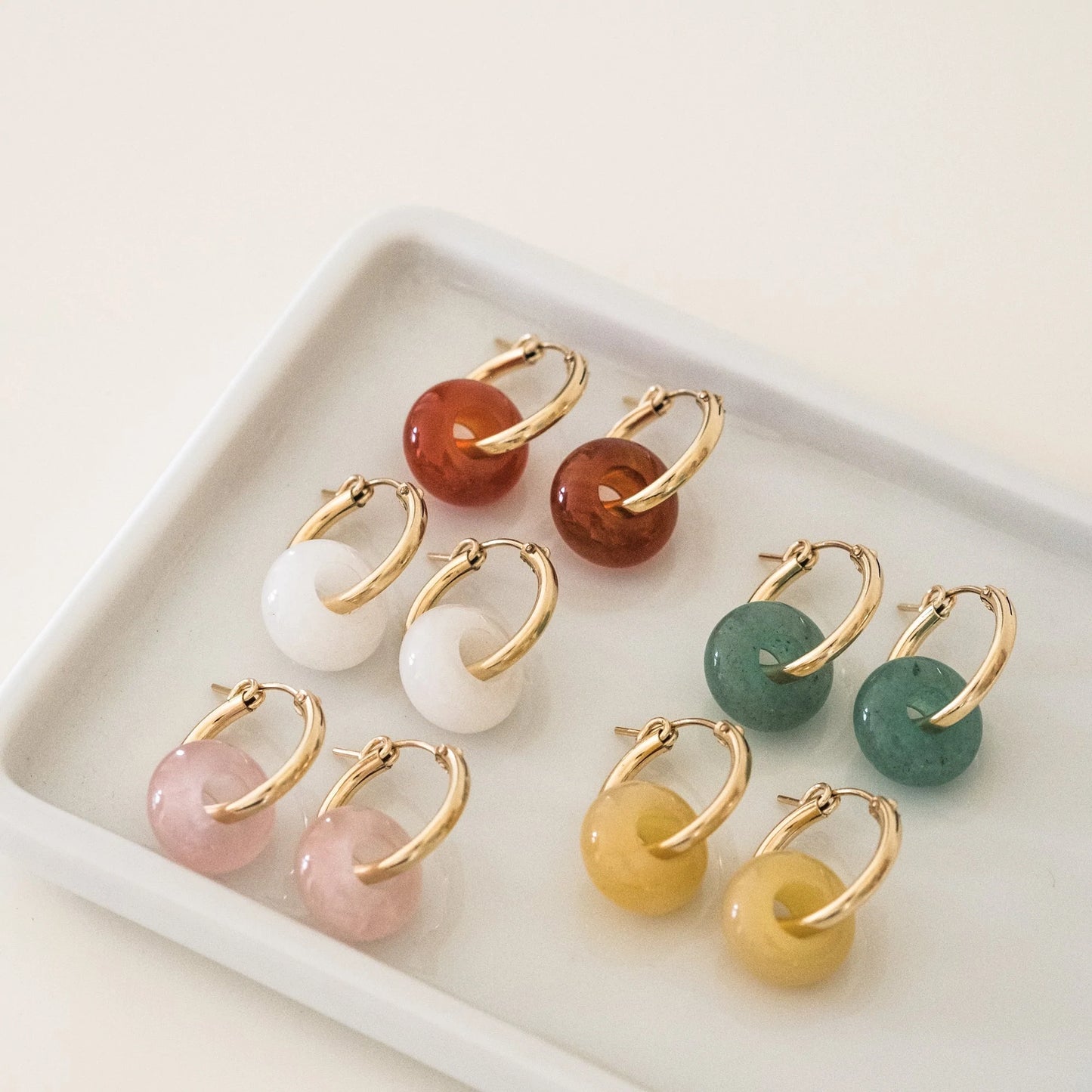 Gemstone Hoop Earrings