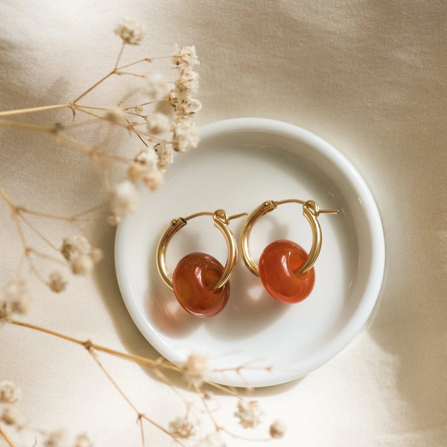 Gemstone Hoop Earrings