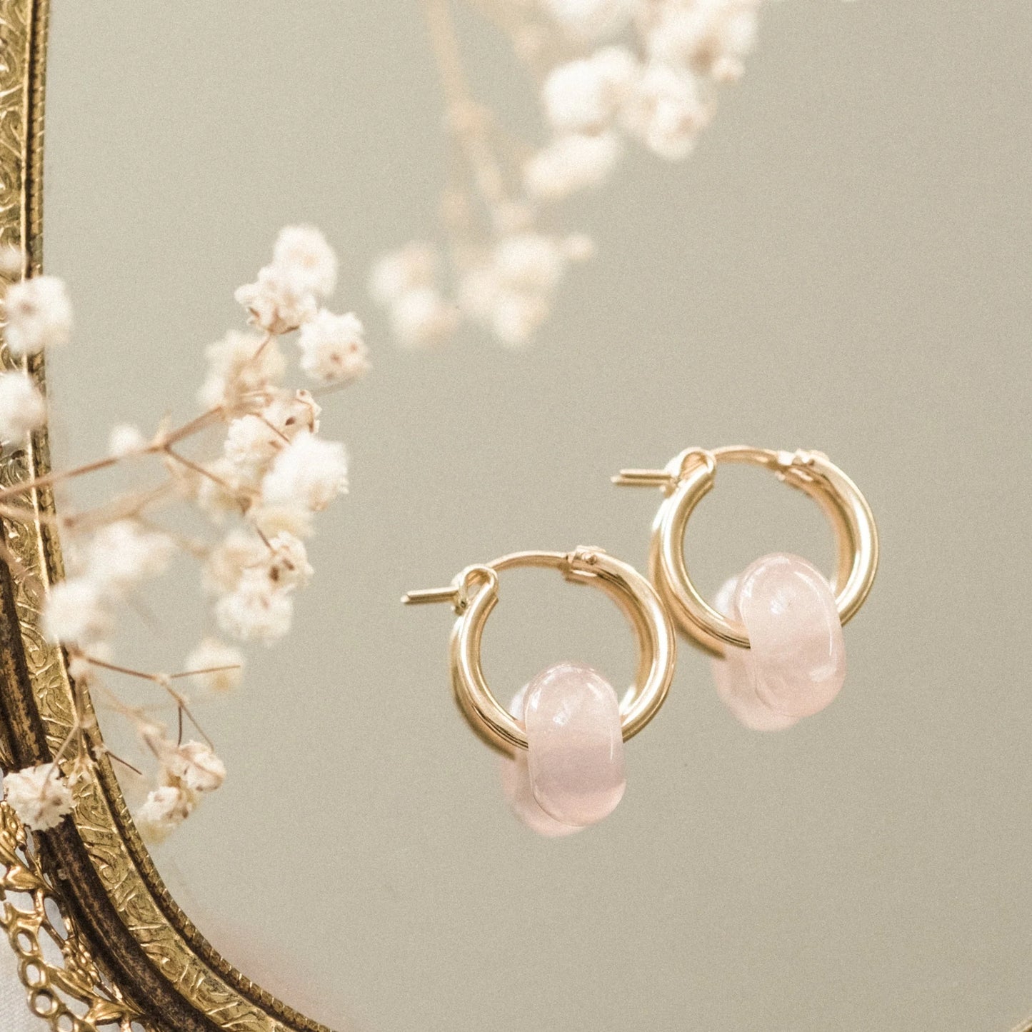 Gemstone Hoop Earrings