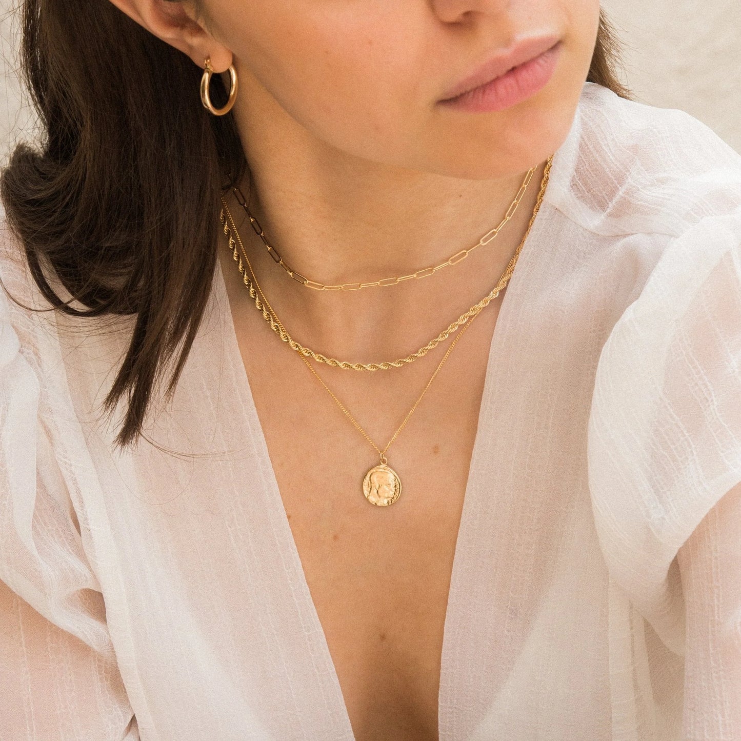 Gold Chunky Hoop Earrings