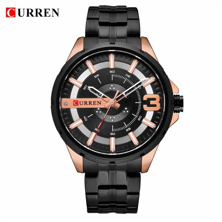 YSYH Gold Watches for Men Watch Business Men's Clock Fashion Quartz Stainless Steel Wrist watches Waterproof