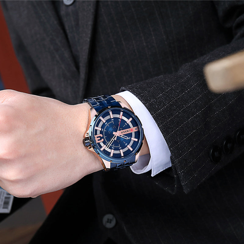 YSYH Gold Watches for Men Watch Business Men's Clock Fashion Quartz Stainless Steel Wrist watches Waterproof