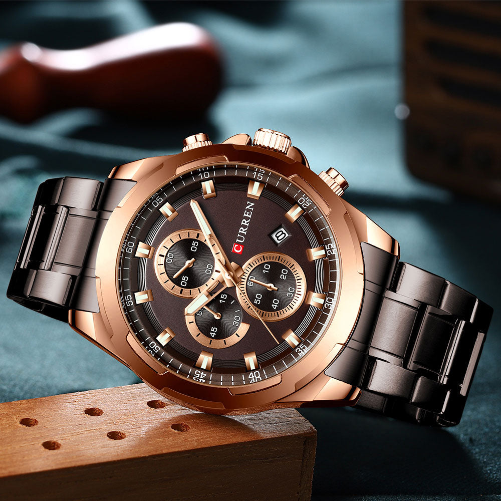 YSYH Watches Men Sport Wristwatch Fashion Business Analog Quartz Watch Male Clock Chronograph Stainless steel  Watch
