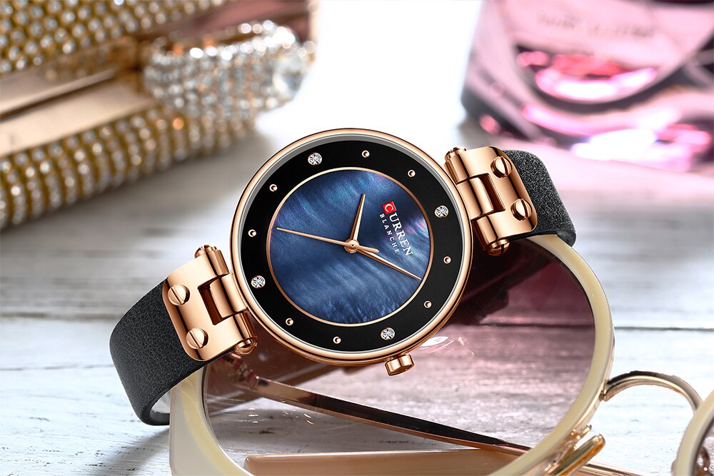 YSYH Simple Rhinestones Charming Watch for Ladies Quartz Watches Leather Strap Clock Female Wristwatch Dress Women's Watch