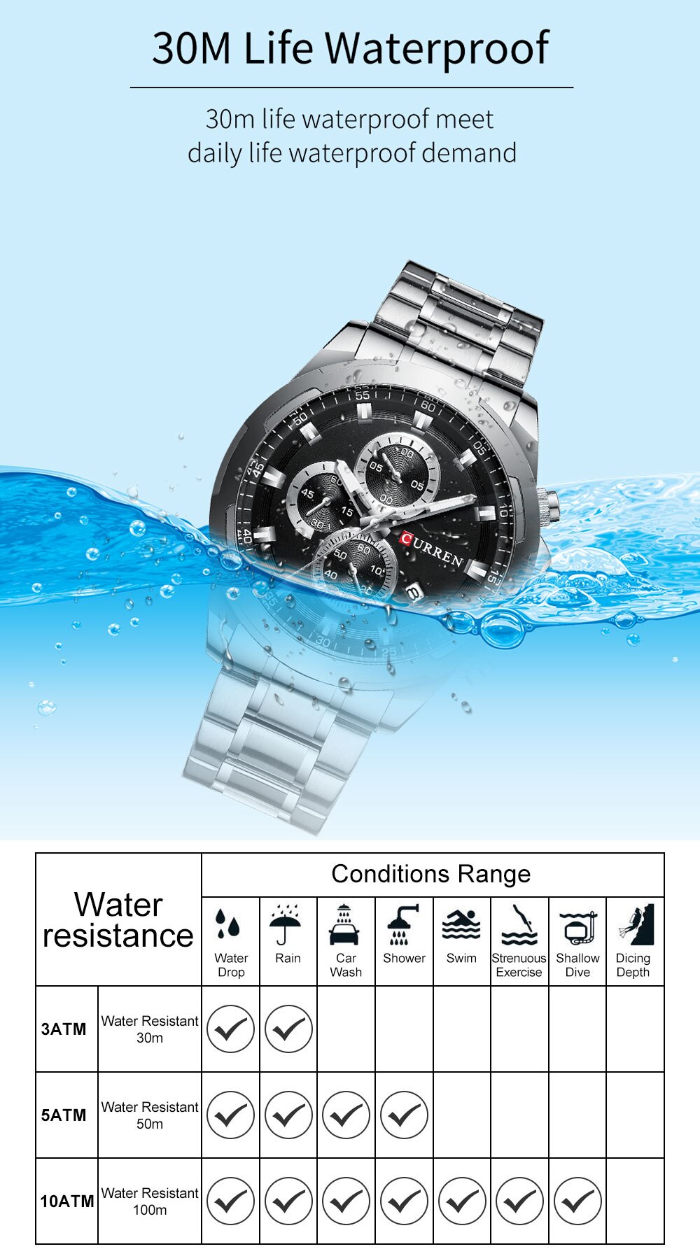 YSYH  Luxury Military Steel Sports Wristwatch For Man Men's Waterproof Male Clock