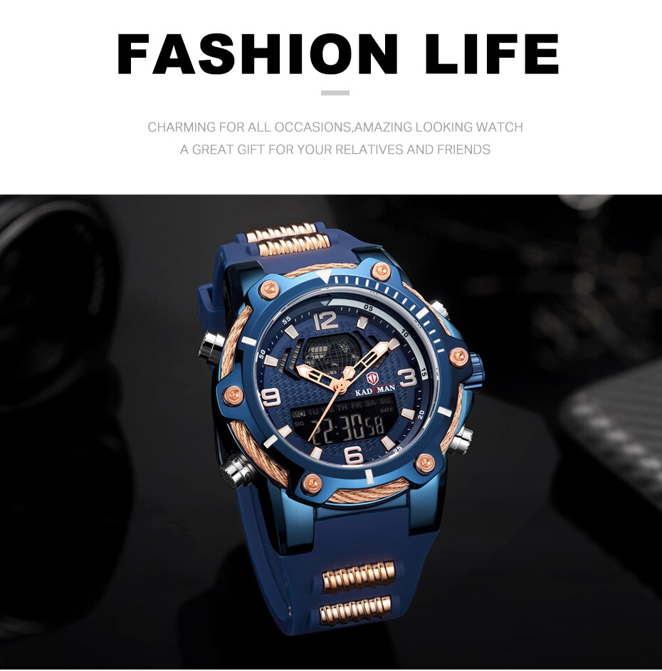 YSYH Fashion Men's Sport Quartz Watch Man Multifunction Waterproof Luminous Wristwatch Men Dual Dispay Clock Horloges Mannen