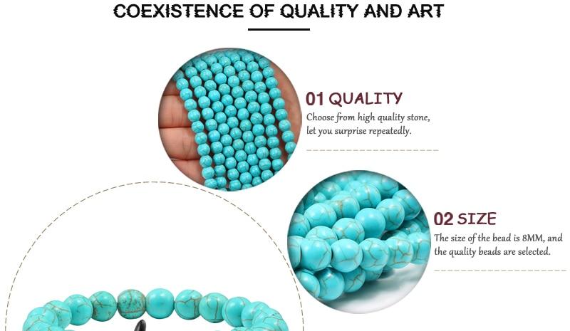 Starfish Turquoises Beaded Bangles Bracelets-Bracelet-Rossny