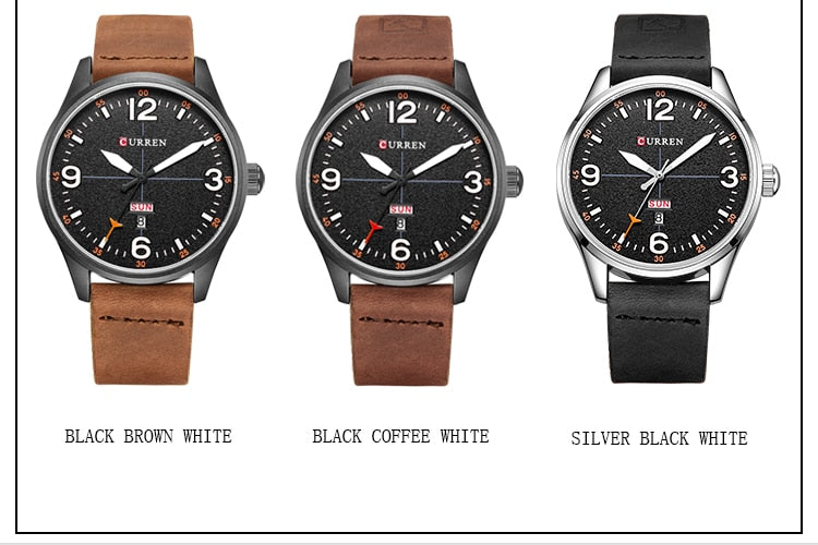 YSYH Brand Luxury Casual Military Quartz Watch Men Wristwatch Leather Strap Calendar erkek kol saati