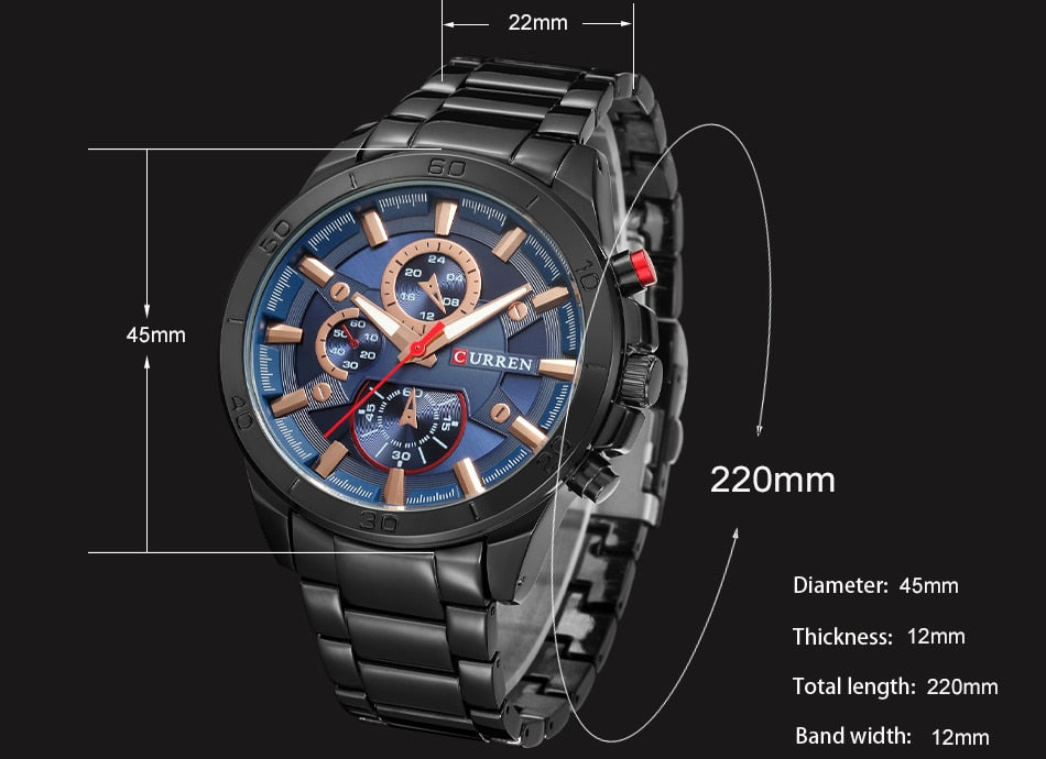 YSYH Men Watches  Luxury Men Military Wristwatches Full Steel Men Sports Watch Waterproof   Montre