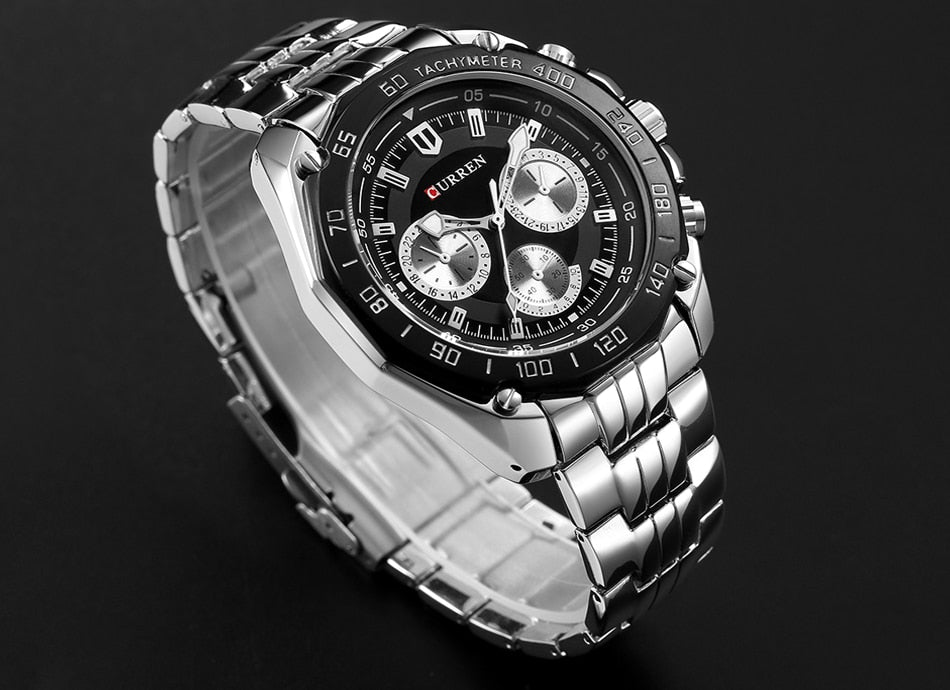 YSYH 8077 Full Stainless Steel Band Watches For Men Fashion Army Military Quartz Mens Watch Sport Wristwatch Male Clock Reloje