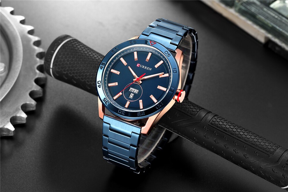 YSYH  Luxury Watches Mens Casual Quartz Watch Male Clock  Stainless Steel Band Waterproof Wristwatch with Week