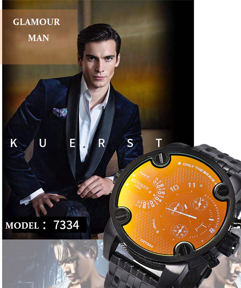 YSYH Man Watches Large Dial Men's Sports Wrist Watch Waterproof Double Time Zone Chronograph Men's Quartz Clock  New