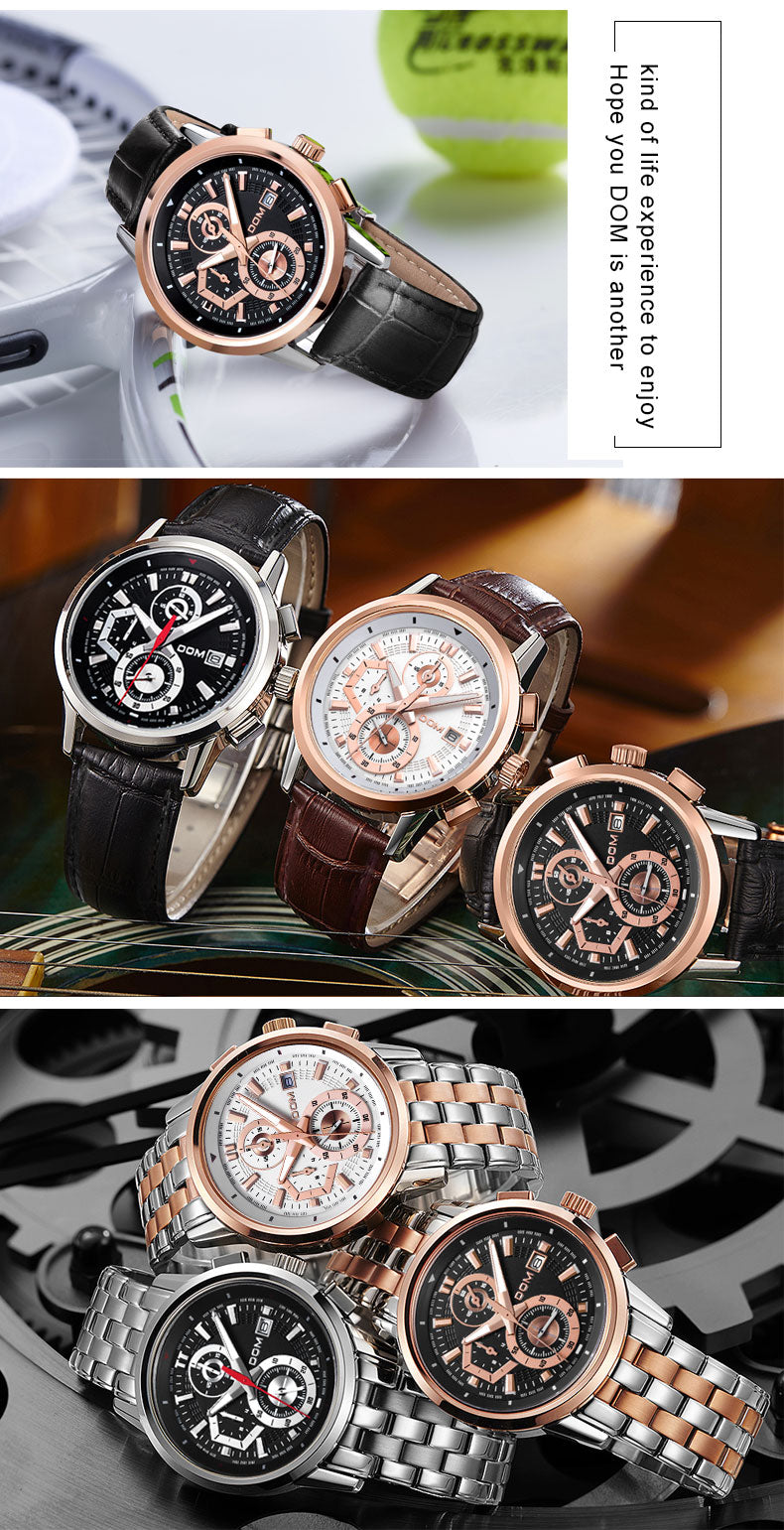 YSYH High quality Movement Men's Sports Waterproof Watch Stopwatch countdown Calendar Multi-function Casual Quartz Wristwatch