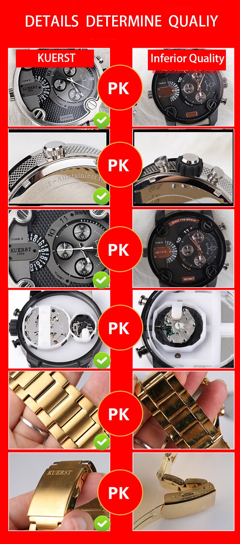 YSYH Man Watches Large Dial Men's Sports Wrist Watch Waterproof Double Time Zone Chronograph Men's Quartz Clock  New