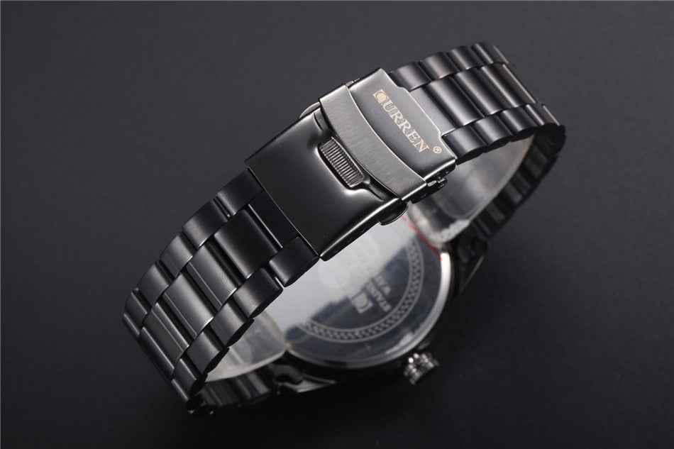 YSYH Classic Black Men Watch Big Dial Full Steel Male Clock Display Date Waterproof Hodinky