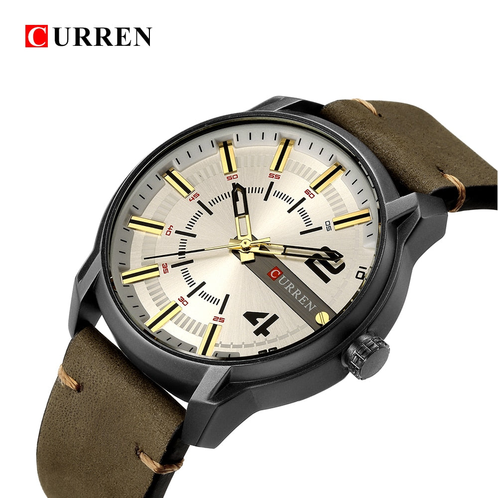 Casual Analog Quartz Wrist Watch YSYH  High Quality Leather Strap Man Clock Water Resistant Relojes Hombre