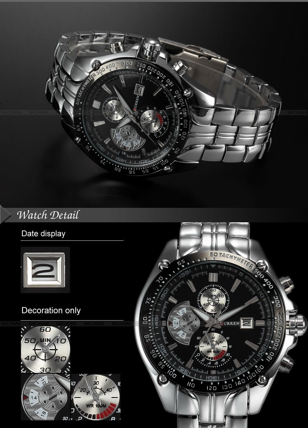 YSYH Full Stainless Steel Quartz Watches Mens Sport Wristwatch Waterproof Male Clock   erkek saat Gifts