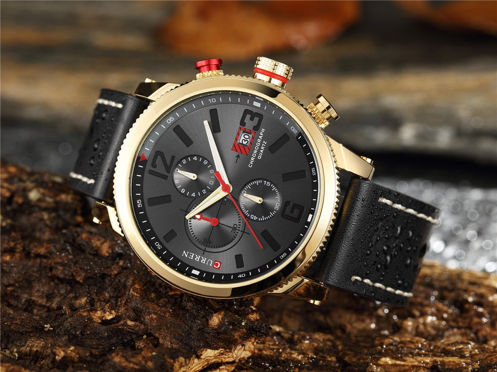 Watch Brand  Leather Quartz Wristwatch For Man  YSYH  Men's Water Resistant