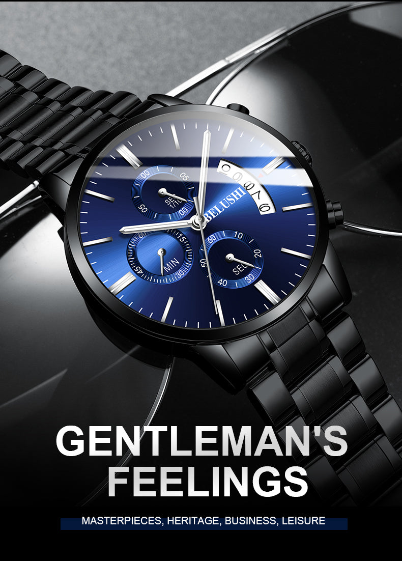 Men's watch luxury brand BELUSHI high-end man business casual watches male waterproof sports quartz wristwatch relogio masculino